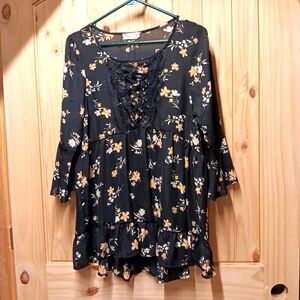 Altar'd State Lace-Up Blouse EUC